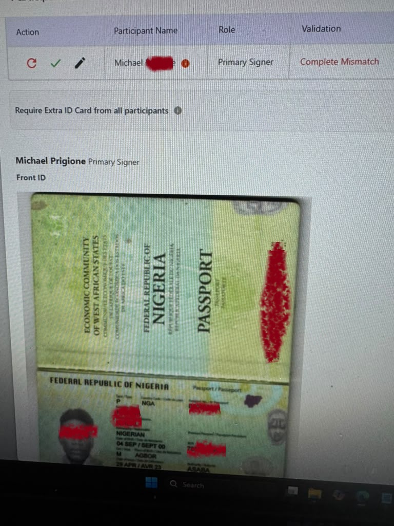Nigerian Scammer tried to get a victim to sign a lease.